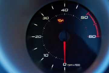 Oil pressure and low oil error light illuminated on dashboard