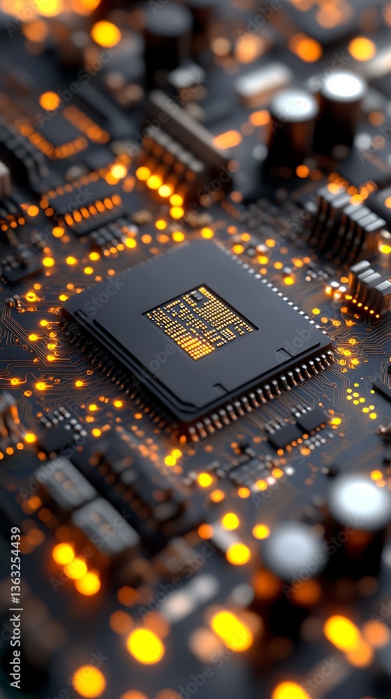 Poster circuit board cpu close up