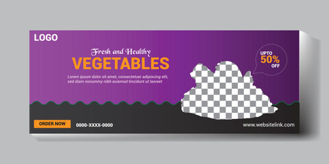 Healthy food vegetable Facebook cover page social media banner template