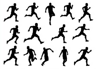 Naklejka premium sportsman's silhouettes isolated on white background 