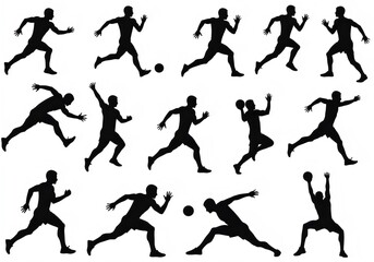 athletes silhouettes isolated