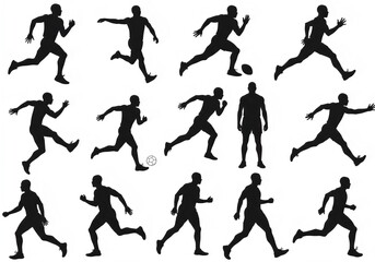 Running and Throwing Athlete Silhouettes