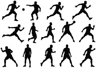 silhouettes of people playing sports