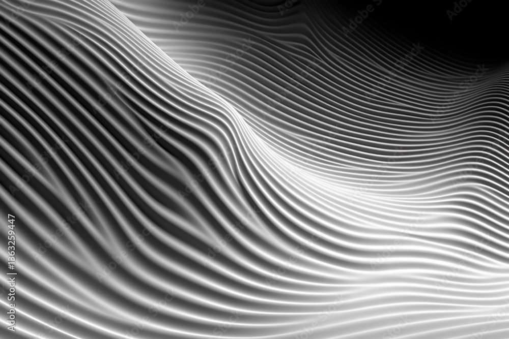 Poster abstract white wave pattern background texture. white wave landscape design
