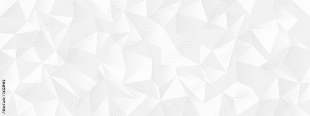 Poster abstract geometric pattern with white low poly design for modern backgrounds or textures.