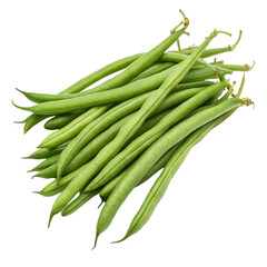 Fresh green beans isolated on transparent background  
