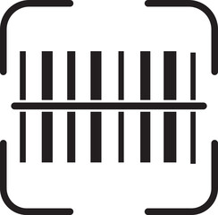 Bar Code scan icon. Barcode scanner icon isolated on transparent background, Code stripes sticker. Authentication and cyber security vector graphic. Verification icons for web and mobile app.