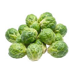 Fototapeta premium Fresh and vibrant Brussels sprouts with glossy texture showcasing their firm green heads Perfect for healthy eating and farm fresh concepts