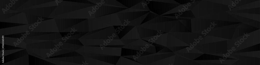 Poster abstract geometric chaos pattern with dark polygonal triangles for modern design aesthetics.