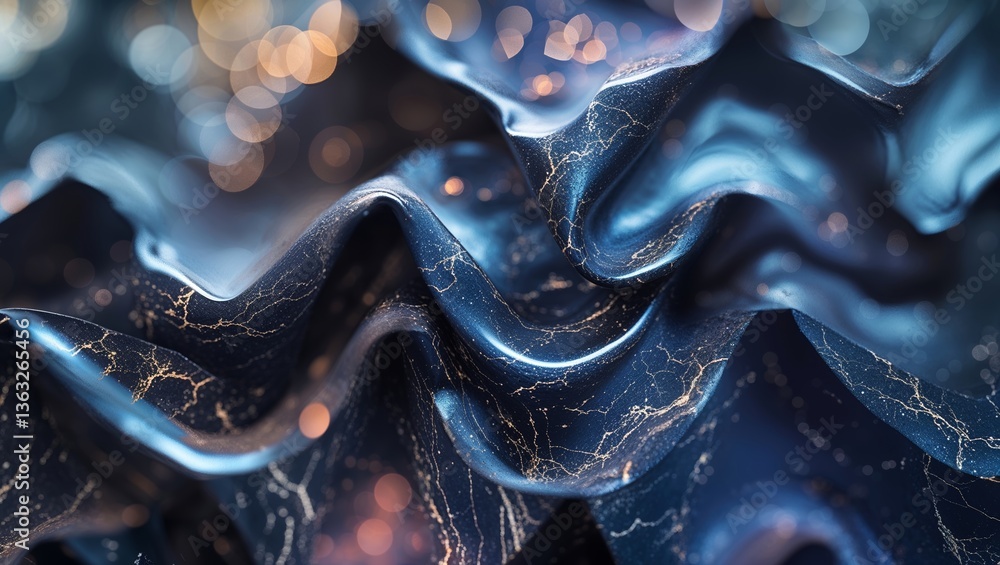 Poster textured surface with shimmering lights showcasing intricate patterns at close range
