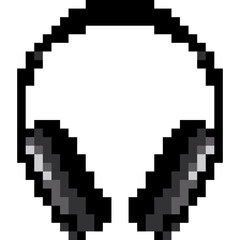 Obraz premium Pixel Headphones. 8 bit Headphones. Headphones icon