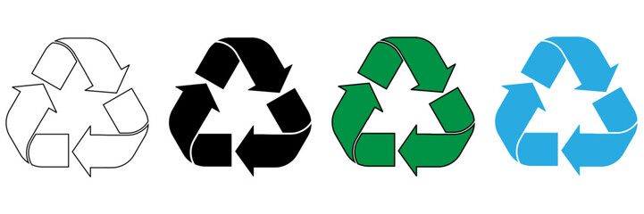 Obraz premium set of recycling icons. plastic recycle symbol set, plastic recycle vector illustration. set of plastic recycling vector icons in different colour. recycle, plastic, symbol, vector