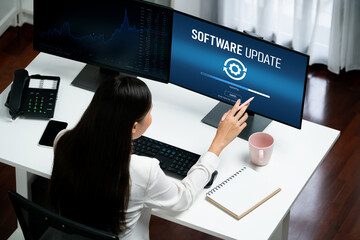 Software update on computer for brisk version of device software upgrade