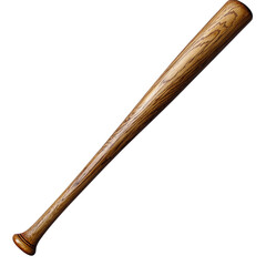 Obraz premium Traditional wooden baseball bat with a smooth finish isolated on a transparent background.