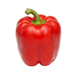 Fresh red bell pepper with glossy skin isolated on white Vibrant and crisp perfect for food and cooking concepts
