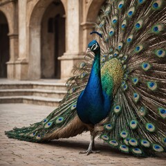 Obraz premium peacock in front of a white background