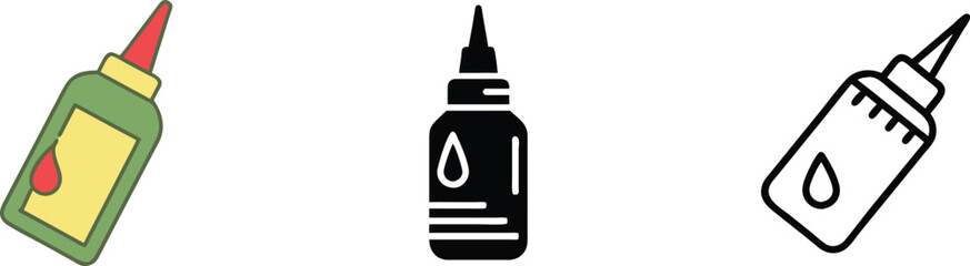 Lubricant Oil Bottle Icons Styles, Design, and Graphic