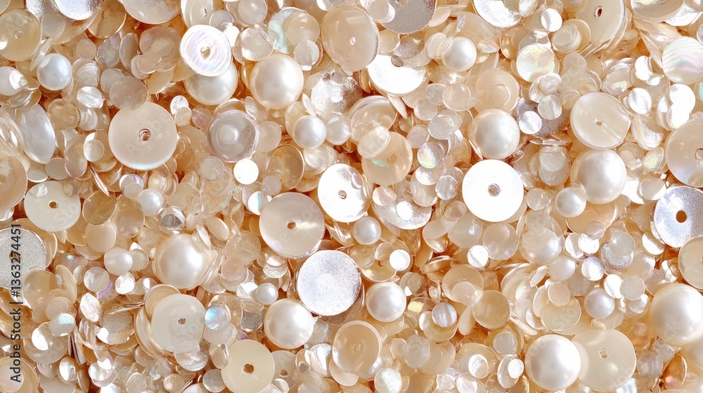 Poster elegant pearl and sequin mix in soft ivory tones creating a luxurious and shimmering texture ideal f