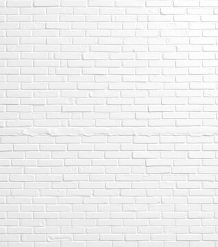 Fototapeta Clean, seamless panoramic white brick wall texture, high resolution, construction, mortar