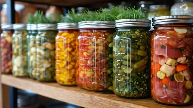 Preserved food in glass jars. (1)