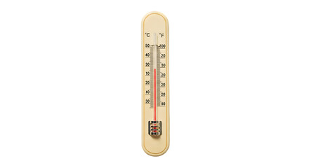 Vintage Thermometer Displaying Temperature in Celsius and Fahrenheit on a Wooden Background with Clear Readings for Home and Garden Use