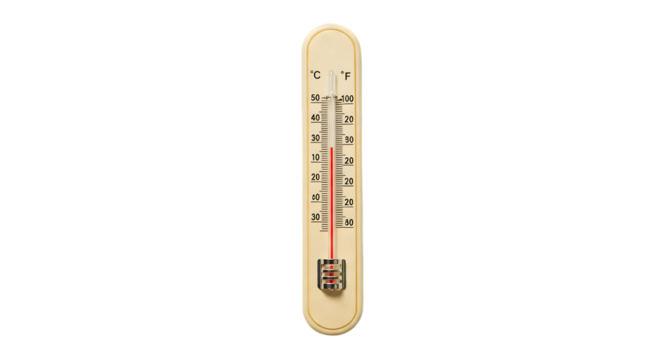 Vintage Thermometer Displaying Temperature in Celsius and Fahrenheit on a Wooden Background with Clear Readings for Home and Garden Use