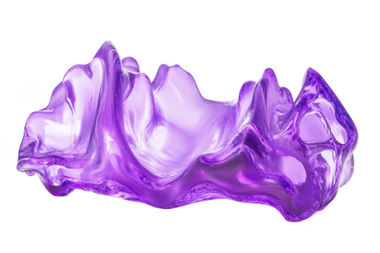 Abstract purple form with peaks and valleys isolated Transparent Background, png