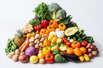 Nourishing Food Pyramid. A Fresh Assortment of Healthy Choices on a Bright Background