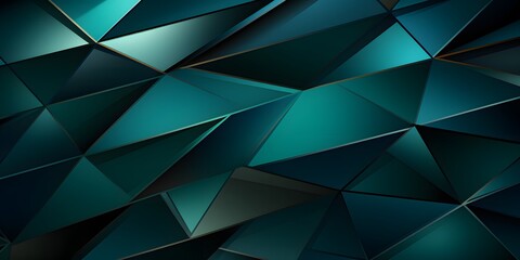 Obraz premium Abstract Teal Triangle Background with Golden Edges for Modern Design
