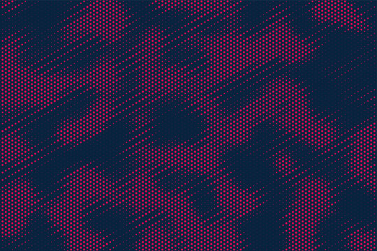 Abstract background with red triangle dots. Triangle halftone geometric background. Halftone triangular retro 80s pattern. Minimal style retro dynamic wallpaper.