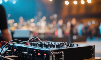 Dj mixing desk music sound