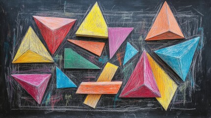 Chalkboard Geometry: Organizing Chaos with Colorful Drawings and Symbols