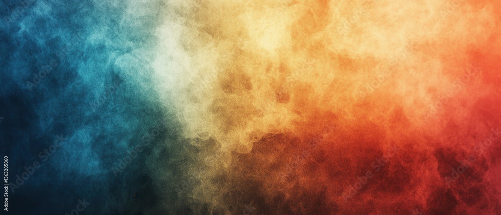 Poster abstract colorful smoke background with dynamic gradient from blue to orange and red creating a vibr