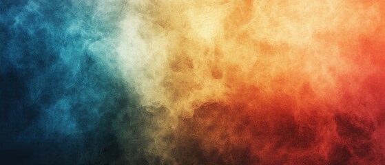 Obraz premium Abstract colorful smoke background with dynamic gradient from blue to orange and red creating a vibrant and artistic texture perfect for design