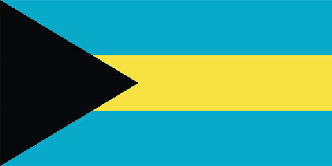 Bahamas Flag Vector Clipart Illustration - High-Quality Digital Design of the National Flag of The Bahamas with Vibrant Colors and Crisp Detailing for Graphic Design, Web Projects, and Print Media
