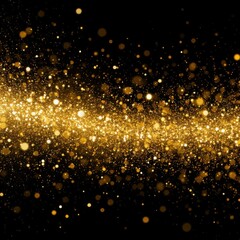 Abstract composition with shimmering golden highlights on a black background Generated AI