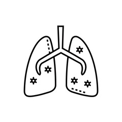 Human Lungs Icon Line vector