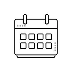 Simple Calendar Icon Line Illustration