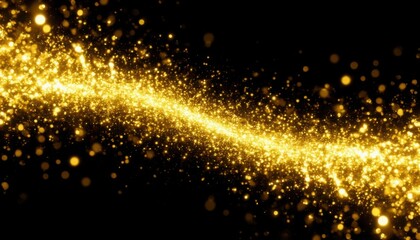 Abstract composition with shimmering golden highlights on a black background Generated AI
