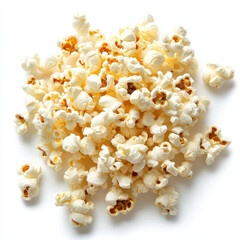 Butter popcorn isolated on white background.