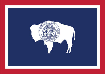 Wyoming State Flag Vector Illustration &ndash; High-Quality Clipart of the Wyoming Flag with Bison Silhouette and State Seal &ndash; EPS, SVG, and PNG Digital Design for Print, Web, and Graphic Projects