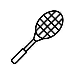 Badminton Racket Icon in Minimalist Style  