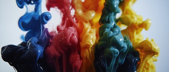 Vibrant swirls of colorful paint in dynamic abstract pattern
