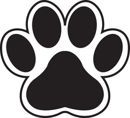 Paw footprint icon. Paw print symbol isolated on transparent background. Dog and cat paw vector sign. Wild animal footprint icon, Sketch Design, Editable stroke.