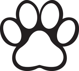 Paw footprint icon. Paw print symbol isolated on transparent background. Dog and cat paw vector sign. Wild animal footprint icon, Sketch Design, Editable stroke.
