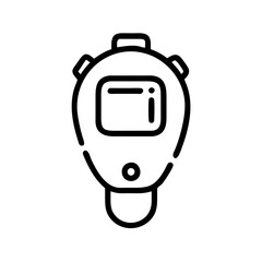 Outline icon of a sports stopwatch in minimalistic design  