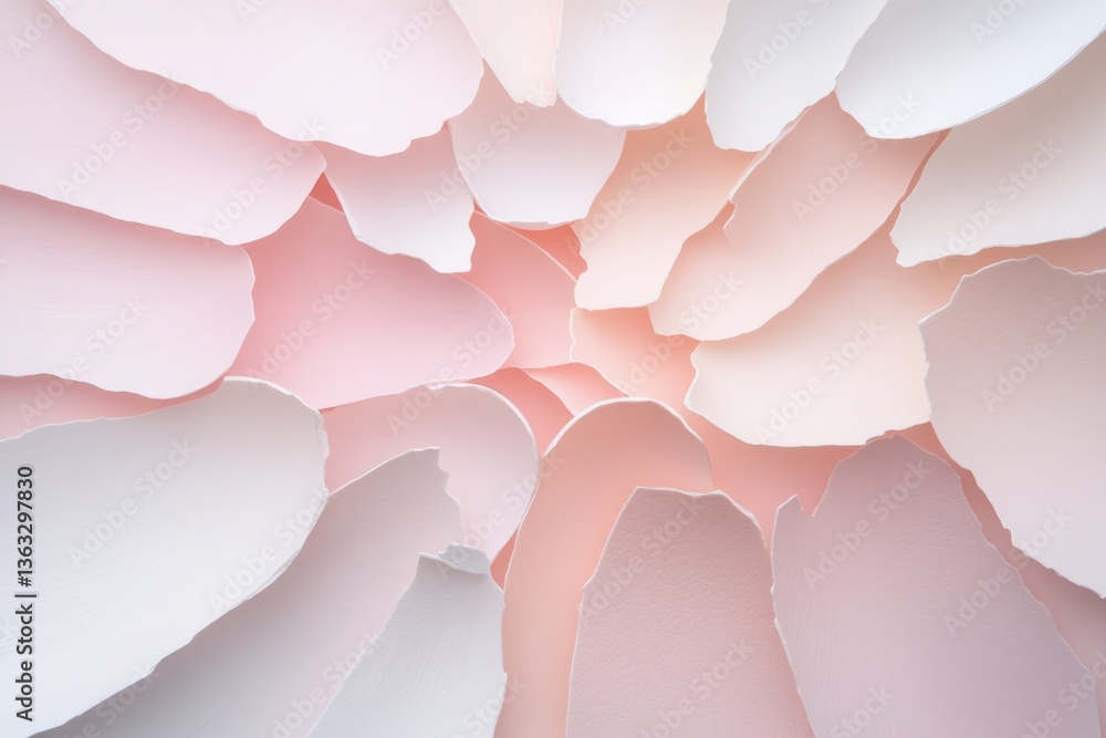 Poster modern and artistic close-up of broken pastel eggshells arranged in radial pattern their textures hi