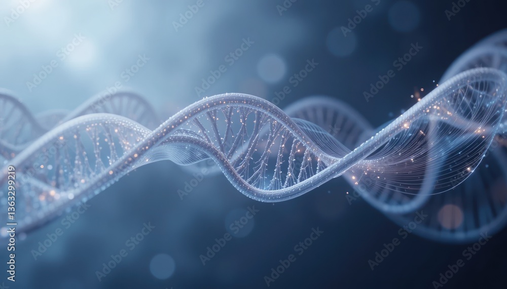 Poster exploring genetic structures laboratory environment scientific visualization abstract concept high-r