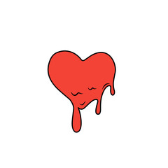 melted red heart vector