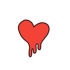 melted red heart vector